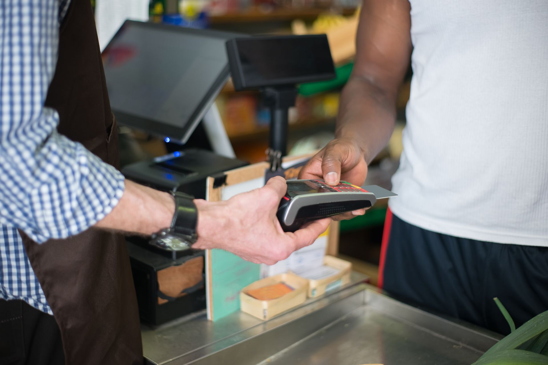 At the counter